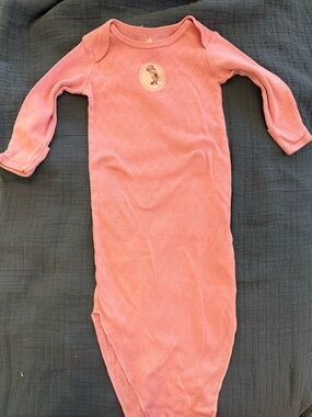 Disney Pink Long-Sleeve Infant Sleep Gown with Character Patch